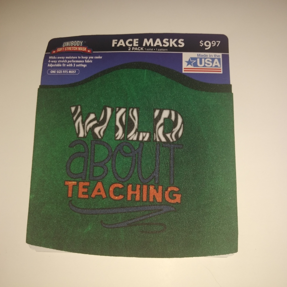 Soft Stretch Face Masks "Wild About Teaching"